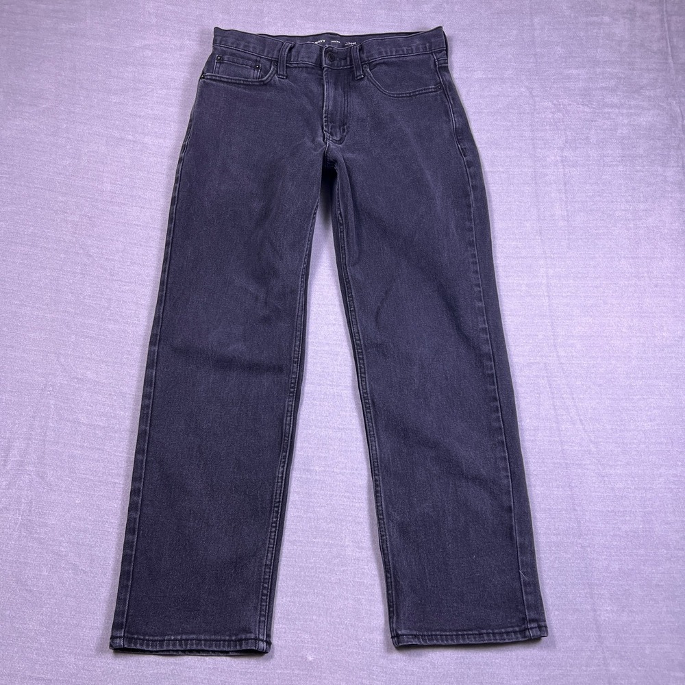 Old Navy Mens Black Loose Fit Built In Flex Straight Leg Denim Jeans Size 30x30